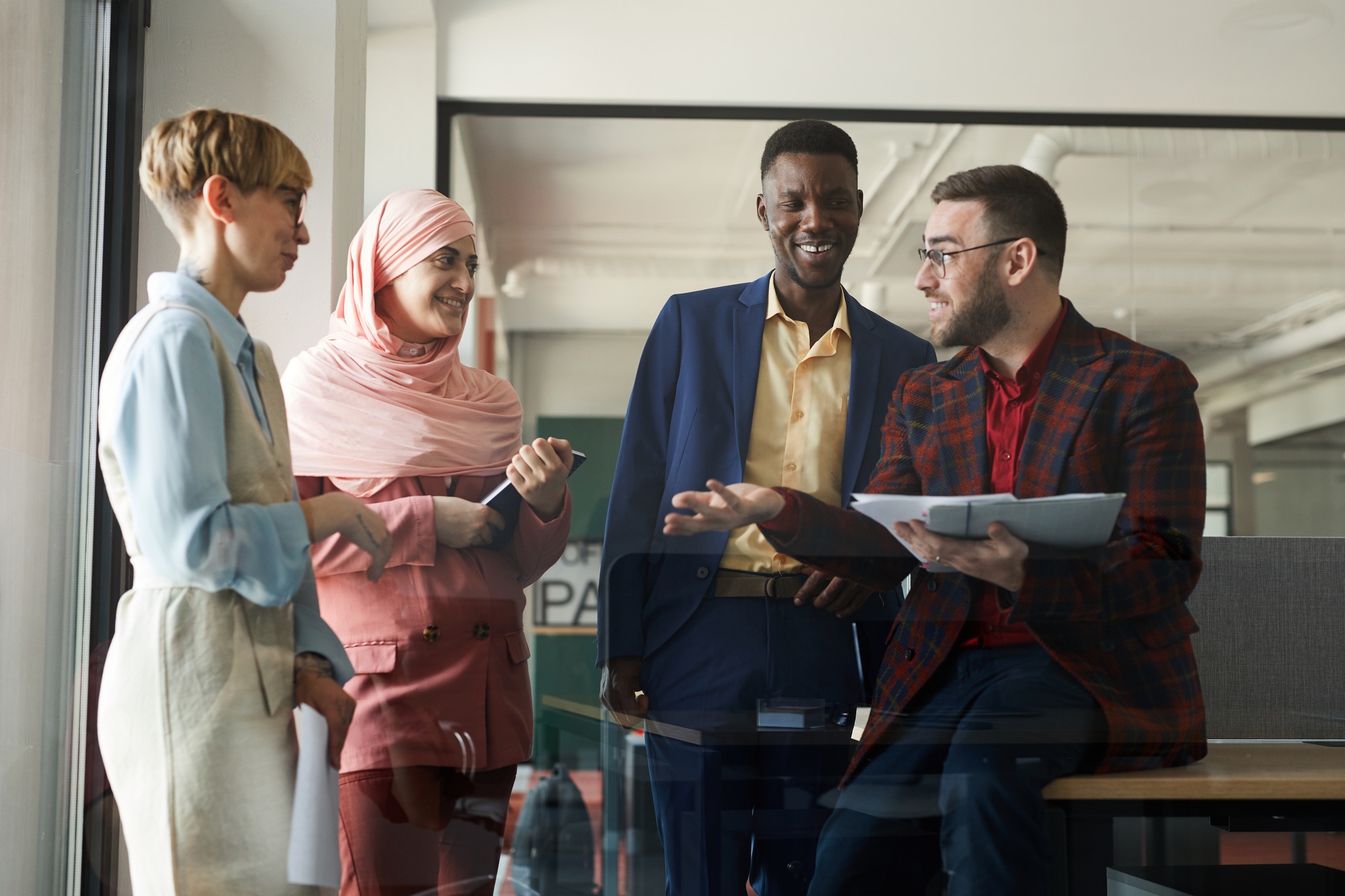 Animated Business Team in Office